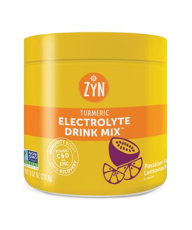ZYN Electrolyte Powder Drink Mix with Turmeric - Aids Muscle Recovery Supports Joints Electrolyte Replenishment - Added Vitamins for Immunity (30 Servings Passionfruit Lemonade) Passionfruit Lemonade 30 Ounce (Pack of 1)