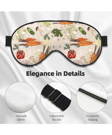 Cute Vegetables Print Sleep Eye Mask - Soft Eye Cover for Travel & Night Sleeping with Elastic Strap - Buy Online on GoSupps.com