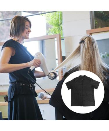 Mobestech Barber Smock - Zip Up Short Sleeve Jacket for Men & Women | Hair Stylist Cape & Apron | Beauty Salon Supply - Black XL - Buy Online on GoSupps.com