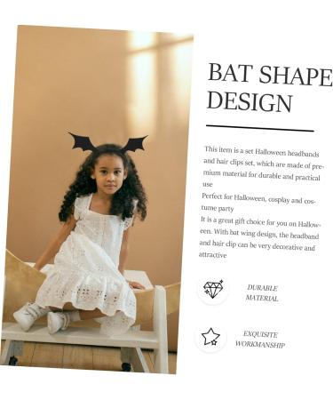 Beavorty 2 Sets bat headband hair clip halloween bats halloween bat hair clips halloween party headdress halloween headband wings costume Party Supplies hair accessories ear fabric women's - Buy Online on GoSupps.com