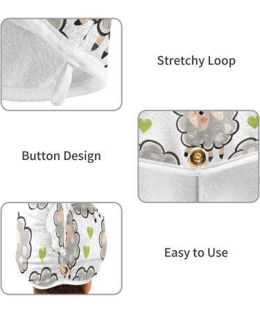 Small Sheep Hair Towel 2 Pack | Super Absorbent Quick Dry Hair Turbans with Button Twist for Women & Girls | International Shipping Available - Buy Online on GoSupps.com