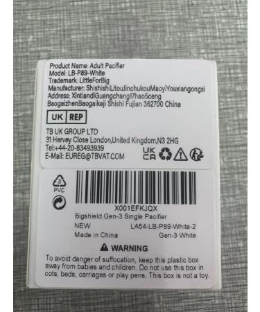LittleForBig Bigshield Generation-3 Adult Chupete - White | International Shipping Available - Buy Online on GoSupps.com