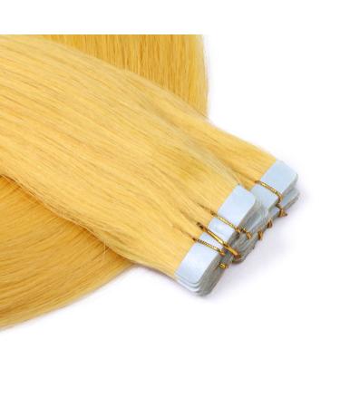 Shop Novon Hair Extensions: 60cm Yellow Tape-In Extensions | 100% Remy Real Hair | 50 Tresses (2.5g Each) - Buy Online on GoSupps.com