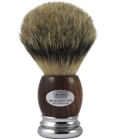 Shaving brush silvertip badger hair rosewood chrome handle 21.5mm - Hans Baier