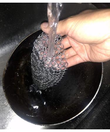 316 Premium Stainless Steel Cast Iron Cleaner & Scrubber - For Skillets, Dutch Ovens, Grill Pans - 8 Inch Hexagon - Buy Online on GoSupps.com