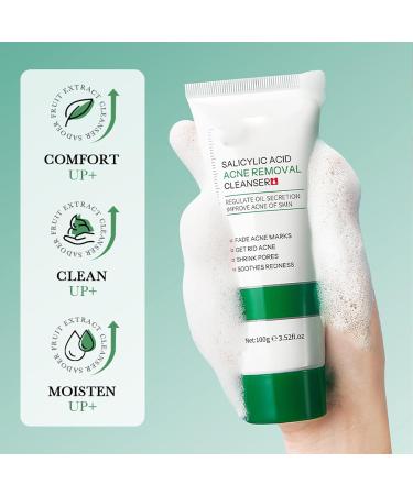 Nettoyant Anti-Bouton L'acide Salicylique Mousse Nettoyante Pour Le Visage Pour Nettoyer les Pores en Profondeur et Hydrater la Peau - Buy Online on GoSupps.com