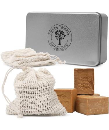 Green Valerie Noble Gift Box - XXL Soap Bags (4 Pieces) for Aleppo Soap - Vegan & Eco-Friendly Pore Cleansing & Peeling Effect - Buy Online on GoSupps.com