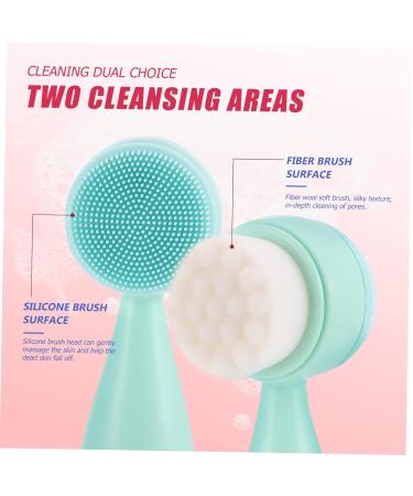 Housoutil Silicone Face Face Wash Silicone Facial Cleansing Brush Cleansing Facial Body Brush Home Accessory Face Cleaners Handle Silica Gel Pores 12x4.5cm Green - Buy Online on GoSupps.com