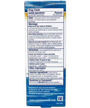 Oasis Moisturizing Mouth Spray for a Dry Mouth Mild Mint Flavor 1 FL OZ - 2 Pack - Buy Online on GoSupps.com