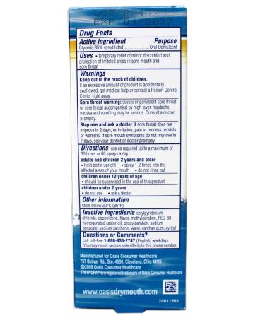 Oasis Mouth Moisturizing Spray Mild Mint 1 Fl Oz - Buy Online on GoSupps.com