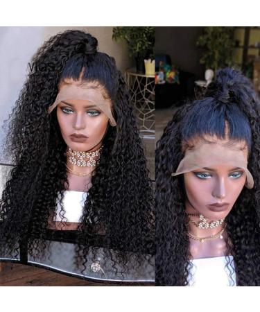 Curly human hair wig real hair wig lace front wigs long wavy synthetic wigs for women baby hair heat -resistant fibers lace front 16inch