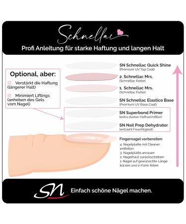 SN SCHNELLAC Mrs UV Nail Polish - Vegan Gel Pink Opaque Shellac 10ml - Rose Nude Nature Color - Buy Online on GoSupps.com