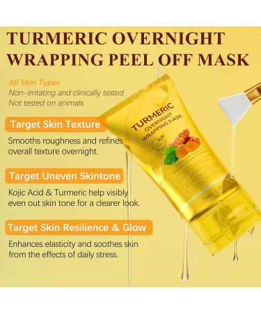 Kojic Acid Turmeric Overnight Wrapping Peel Off Mask - Nourrit la peau terne et in gale avec du collag ne hydrolys pour une peau clatante et ferme. Soins cor ens 2.53 fl. oz. (2.53 fl. oz.) - Buy Online on GoSupps.com