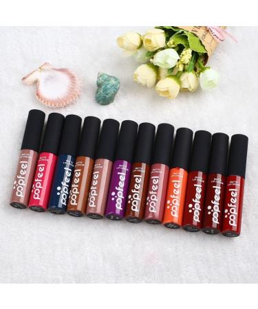 DONGXIUB 12 Color Set Waterproof Long Lasting Matte Lip Gloss - Beauty Makeup Cosmetics - Buy Online on GoSupps.com