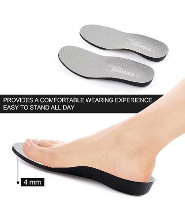 Knixmax Outdoor Women's Shoe Insoles - Arch Support Orthotics for Plantar Fasciitis Relief - Cushioned Replacement Inserts for Work Boots, Sneakers, Running Shoes - Grey (EU37/US6) - Buy Online on GoSupps.com