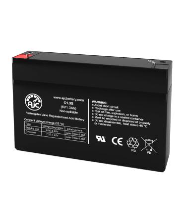 AJC Battery Compatible with MK ES1.2-6 6V 1.3Ah Sealed Lead Acid Battery