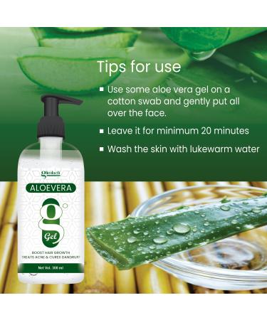 GLIMLACH Aloe Vera Gel for Face & Hair | Pure Aloe Vera & Vitamin E | 300ml - 10.55 Fl Oz | Moisturizing Skin Care - Buy Online on GoSupps.com