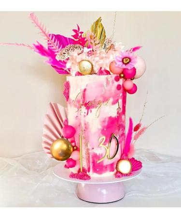 JeVenis 36 PCS Pink Balls Cake Decoration Baby Shower Cake decoration Pink Leaves Cake Decoration Rose Cake decoration Boho Cake Decoration Palm Leaves Cake Decoration (EU-A-734) - Buy Online on GoSupps.com