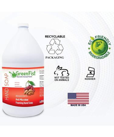 GreenFist Almond Cherry Foaming Hand Soap Refill - 128oz - Made in USA - Buy Online on GoSupps.com