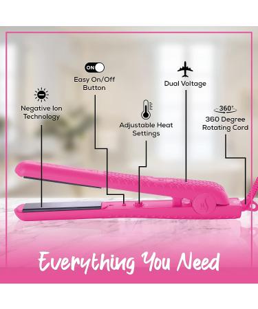 Herstyler Ceramic Flat Straightener in Pink - Professional Hair Straightening Tool - Buy Online on GoSupps.com