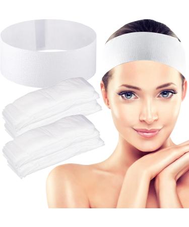 300 Pieces Disposable Spa Facial Headbands White Stretch Non Woven Spa Headbands Elastic Skincare Head Wraps Soft Skin Care Hair Band with Convenient Closure for Women Girls Makeup Salons Supplies - Buy Online on GoSupps.com