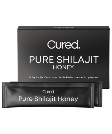 Cured Pure Himalayan Shilajit Honey Sticks 10 Pack | Maximum Strength Natural Performance Shilajit for Men w/ 85+ Trace Minerals | For Energy Endurance & Immunity | Non-GMO & Organic Raw Honey Packs