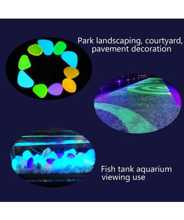 500 Pieces Blue Fluorescent Decorative Stones for Garden Aquarium & Landscaping Bright Colorful Stone for Flower Beds Sidewalks Vases & Terraces - Buy Online on GoSupps.com