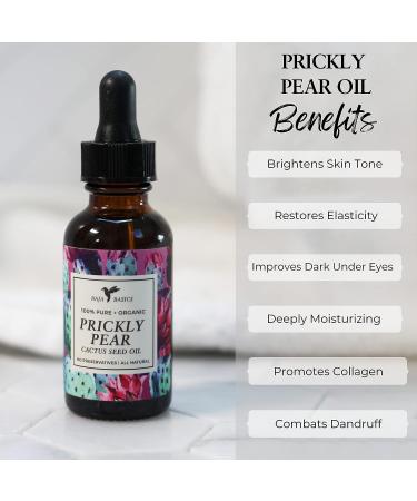 Baja Basics Prickly Pear Oil 100% Pure & Unrefined - Multi-Purpose Beauty Moisturizer for Skin, Face, Body, Hair & Nails - 1 oz - Buy Online on GoSupps.com