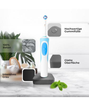 Dabblu Modern Toothbrush Holder for Oral B - Robust Concrete Anti-Slip Design Elegant Gray Bathroom Storage - Buy Online on GoSupps.com