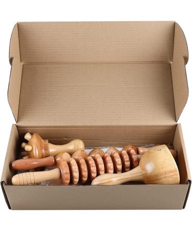 Complete Maderotherapy Set 5 in 1: Full Body Massage Lymphatic Drainage Anti-Cellulite Tools for Back & Legs - Buy Online on GoSupps.com
