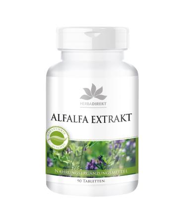Alfalfa tablets - Alfalfa extract 4: 1 (Medicago sativa) - 90 tablets |Herbadirekt by Warnke Vital substances - German pharmacy quality