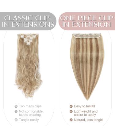 20 inches SEGO One Piece Clip in Remy Real Hair Extensions Human Hair THICK #12/613 Golden Brown&Bleach Blonde Hairpieces for Women 3/4 Full Head Straight (95g) - Buy Online on GoSupps.com
