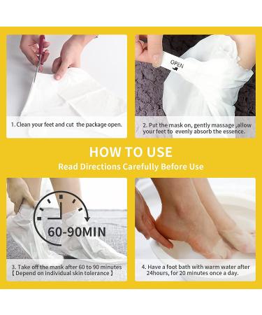 Exfoliating Foot Peel Mask with Honey, Tea Tree, Aloe Vera - 4 Pairs | For Cracked Heels Repair & Dead Skin Removal | Men & Women | Pack of 4 - Buy Online on GoSupps.com