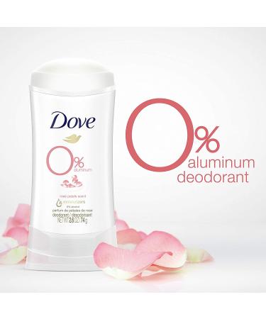 Dove 0% Aluminum Free Deodorant for Women - 24-Hour Rose Petals Protection, 3 Pack (2.6 oz Each) - Buy Online on GoSupps.com