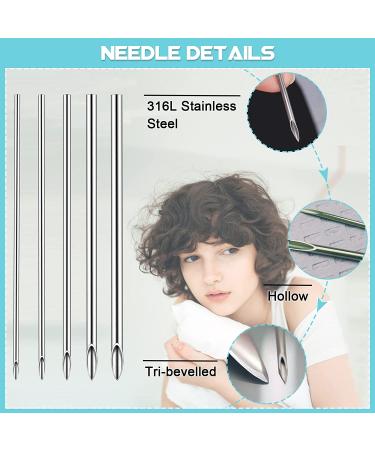 WZPB 100Pcs Mixed Sizes Body Piercing Needles - Disposable Hollow Needles for Ear, Nose, Lip, Eyebrow, Belly - Piercing Kit Supplies - Buy Online on GoSupps.com