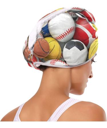 Buy Sports Balls Hair Towel 2 Pack | Super Absorbent Quick Dry Hair Turbans for Women & Girls - Fast International Shipping - Buy Online on GoSupps.com