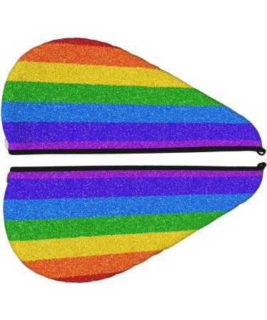 Colorful Glitter Rainbow Hair Towel Wrap | Quick-Dry Turban & Head Towel for Effortless Hair Drying - Buy Online on GoSupps.com
