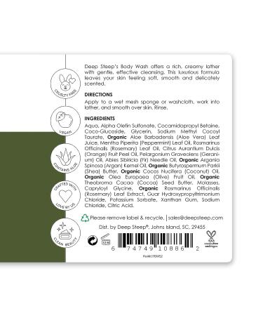 Deep Steep Body Wash 17 oz - Rosemary Mint Infused | Moisturizing and Nourishing - Buy Online on GoSupps.com