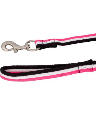 8m Equestrian Lunging Line for Horses - Soft Nylon Leash with Hand Loop & Carabiner for Floor Work - Neon Pink/White/Black - Buy Online on GoSupps.com
