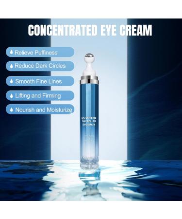 Funnaura Dark Circle Caffeine Eye Cream 360 Roller Puffy Eyes Bags Under Eyes Reduce Wrinkles and Fine Lines - Buy Online on GoSupps.com