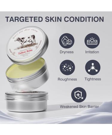 Organic Grass Fed Beef Tallow Balm for Skin & Face Moisturizer - All-Purpose Natural Lotion (2.5oz - Buy Online on GoSupps.com