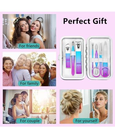 Premium Manicure Set for Men & Women - Travel Nail Grooming Kit with Rainbow Case - Perfect Gift for Family & Friends - Buy Online on GoSupps.com