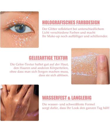  EONFAVE Glitter Body Gel Gold Glitter Mermaid Glitter Face Hair Lip Nail Makeup Festival Party Mermaid Liquid Eyeshadow - Buy Online on GoSupps.com