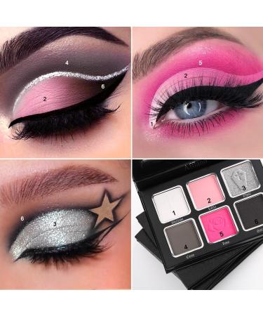 Black Pink Eyeshadow Palette | Matte & Glitter Gothic Makeup | Long Wear Hot Pink Smoky Eye Shadow for Halloween & Sweet Lolita #01 Rose Curse - Buy Online on GoSupps.com