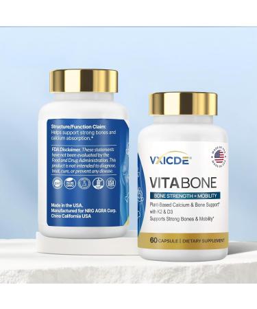 VXICDE Calcium 500 mg with 100 mcg of Vitamin K2 | 60 Softgels | Absorbable Calcium Supplement | Non-GMO Gluten Free Calcium Supplement - Buy Online on GoSupps.com