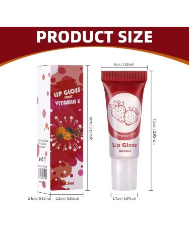  Generisch Fruit Flavored Lip Gloss Set Long Lasting Hydrating Nourishing Oil Soft Smooth Hydrating Lipstick For Dry Lips Balm 9 ml Baume l vres avec couleur rouge (E A) - Buy Online on GoSupps.com