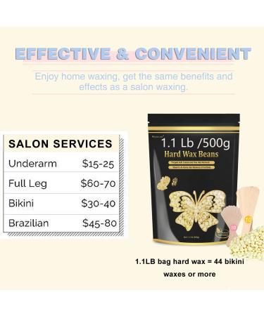 Painless Hard Wax Beads for Sensitive Skin - 1.1LB Pearl Waxing Beans for Bikini, Eyebrow & Facial Hair Removal at Home - Includes 20 Spatulas - Suitable for Women & Men (Cream) - Buy Online on GoSupps.com