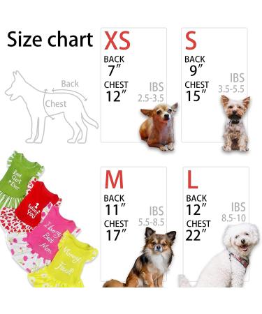 XPUDAC Small Dog Dress Girl Apparel: Colorful Flower Dog Clothes for Small Dogs - 4 Pieces (Small 5.5-8 lbs) - Buy Online on GoSupps.com