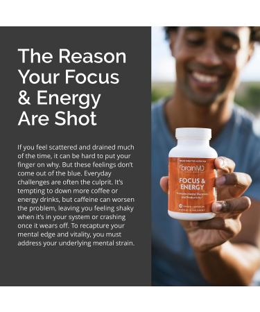 Dr Amen BrainMD Focus & Energy - 120 Capsules | Mental Endurance Booster | Promotes Concentration & Attention | Caffeine Free | Gluten Free - Buy Online on GoSupps.com