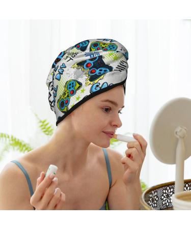 Quick-Dry Hair Towel Wrap | Button Turban for Speedy Hair Drying | Soft & Absorbent Head Towel - Buy Online on GoSupps.com